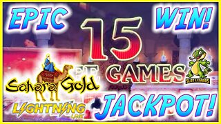 EPIC COMEBACK JACKPOT AWESOMENESS! Lightning Link Sahara Gold Slot LIVESTREAM HIGHLIGHT!