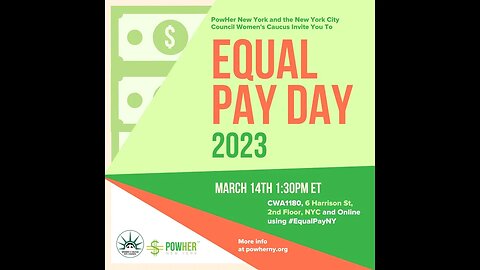 The #EqualPayDay Rally Inside @CWALocal1180 2 Harrison Street 2nd Floor 3/14/23 PowherNY #equalpayny