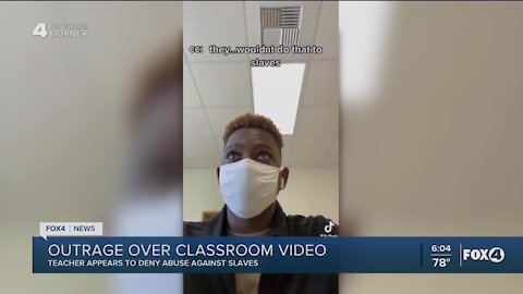 Teacher on leave after classroom slavery discussion goes viral