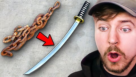 Forging A Katana From Rusted Chain! | Life hacks | Viral life hacks | Mrbeast