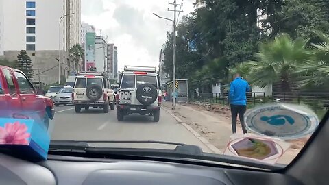 Police pulled me. #ethiopia #addis #bole not wearing my seat belt.