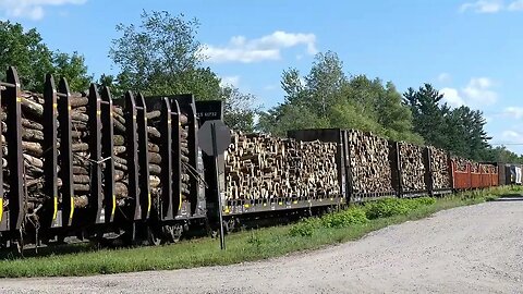 Full Load Of Iron & Pulpwood Behind ELS 503 (SD40) Is No Problem! #trains | Jason Asselin