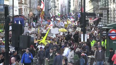 UNITED KINGDOM - London Protest Against Mandates March Through Piccadilly