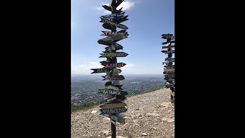 watching the city from a high mountain