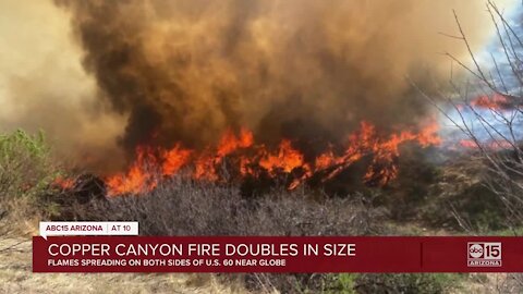 Copper Canyon Fire: 1,500-acre fire burning northeast of Globe