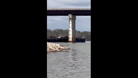 The US-59 bridge in Sallisaw, Oklahoma is shut down after being struck by a barge