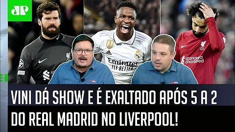 "O Vinicius Júnior tá CALANDO A BOCA dos IMBECIS! O Real Madrid FEZ 5 no Liverpool e..." VEJA DEBATE