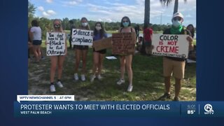 Peaceful protesters call on law enforcement for a roundtable discussion