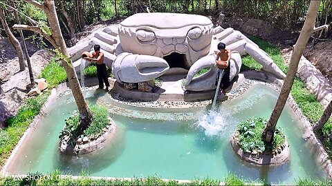 Build Beautiful Swimming pool & House Crab (Full Video)