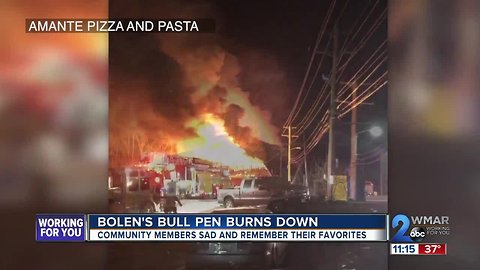 Fire destroys Sykesville staple 'Bolen's Bull Pen'