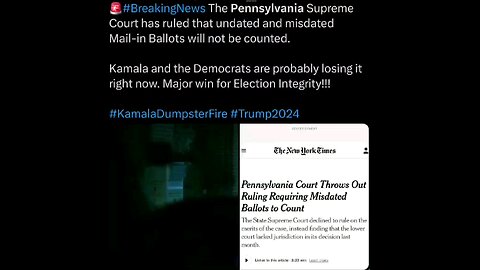 Pennsylvania Supreme Court has ruled that undated and misdated Mail-in Ballots will not be counted.