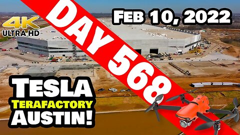 Tesla Gigafactory Austin 4K Day 568 - 2/10/22 - Tesla - MORE CONCRETE IN THE SOUTH AT GIGA TEXAS!