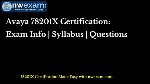 Avaya 78201X Certification: Exam Info | Syllabus | Questions