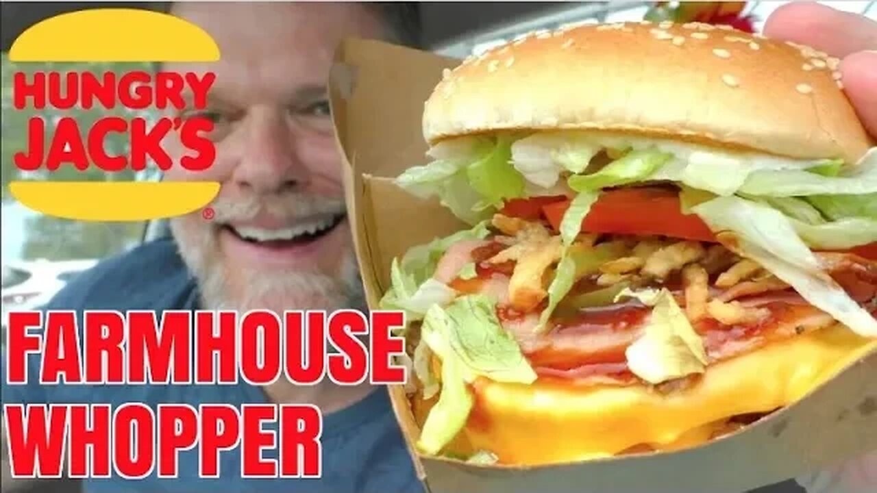 Double Farmhouse Whopper Review Hungry Jacks/Burger King Greg's Kitchen