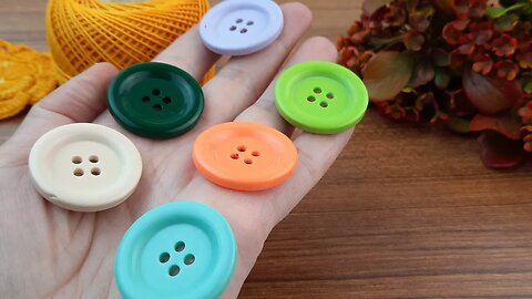 ✅️Or sell great crochet keychain making big color buttons #diy #crochet