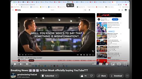 RE: Breaking News!!! Is Elon Musk officially buying YouTube??? @gmsDeclaringTheEnd