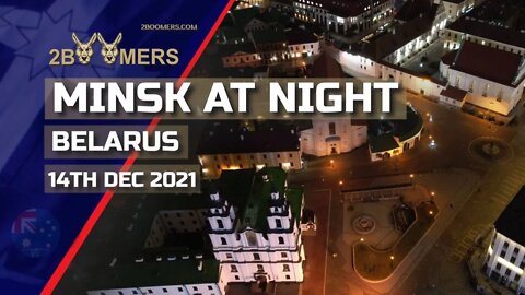 MINSK, BELARUS AT NIGHT - 14TH DECEMBER 2021 - DJI AIR 2S