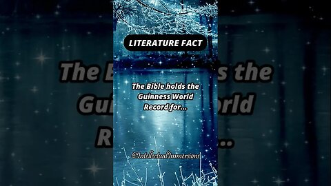 Literature Fact. #shorts #subscribe #bible #guinessworldrecord #book