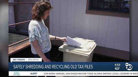 Safely shredding and recycling old tax documents