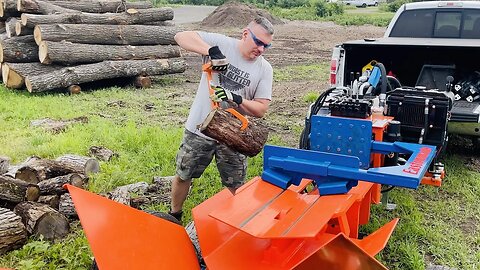 Splitting Wood In Another Woodyard with the @EastonmadeWoodSplitters 37D Log Splitter