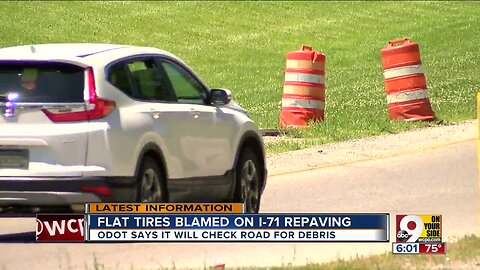 Flat tires spike during repaving on Interstate 71