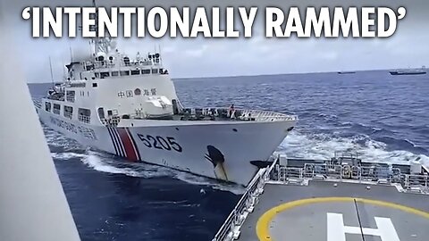 Watch moment China 'rams coast guard ship' in disputed territory