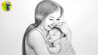 Mother's Love Pencil Drawing