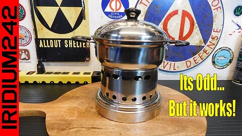 A Very Unusual Alcohol Stove, Spirit Cooker with Pot