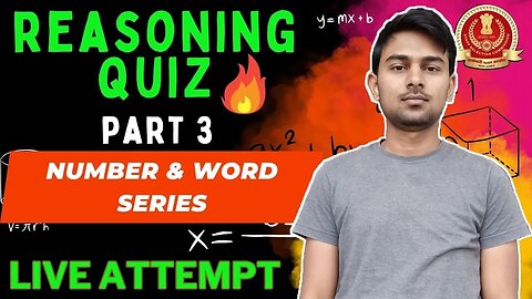 Part 3 Number & Word Series (Reasoning) Test Live on Youtube #ssc #quiz #cgl2023 | MEWS Maths