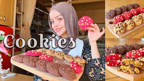 The best soft chocolate chip cookies |احلى وصفة كوكيز بثلاث نكهات مختلفة 🍪