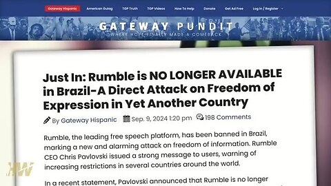 Brasil: RUMBLE & X BOTH BANNED! it's coming THE TOTAL TECHNOCRACY IS HERE. Brasil falls to the NWO!