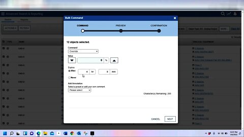 How to issue bulk commands using Advanced Search and Reporting in Metasys MUI