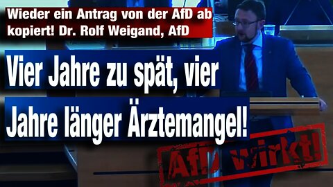 AfD wirkt: Wieder ein Antrag von der AfD ab kopiert! Dr. Rolf Weigand, AfD