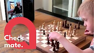 Granddad and grandson play chess over FaceTime during isolation