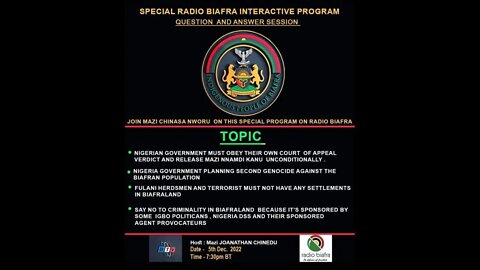 Special Radio Biafra interactive program