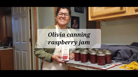 Teaching Olivia how to can raspberry jam #canning #raspberry