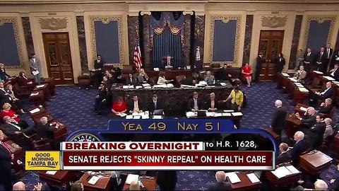 GOP dealt stiff blow to reform health care after Senate rejects measure to repeal 'Obamacare'