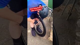 Pumping up a Road Bike Tire #Shorts #RoadBike #Cycling