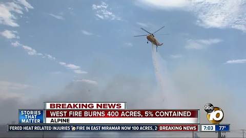 West Fire burns 400 acres, 5 percent contained