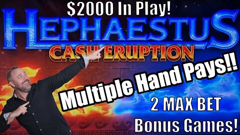 Hephaestus Slot Machine - 2 Bonus Rounds - $2000 in Play! Jackpot Hand Pay!