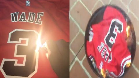 Bulls Fan TRIES to Burn Dwyane Wade Jersey, Makes Hilarious Excuse Why He Couldn't