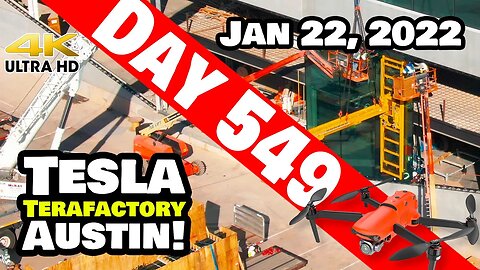 Tesla Gigafactory Austin 4K Day 549 - 1/22/22 - Tesla TX - HOLY CRAP, BUSY SATURDAY AT GIGA TEXAS!