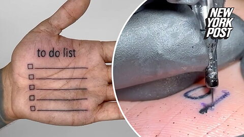 Man gets 'to do list' tattooed on his hand: 'Plot twist. He's left handed'