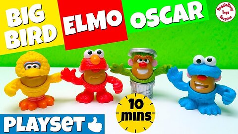 Sesame Street Mr Potato Head Toys Cookie Monster, Elmo, Big Bird & Oscar