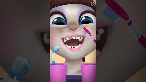 😂😂 Angela Is Brushing Her Black Teeth #467 | My Talking Angela 2 | #shorts #funwithangela 🤣😂