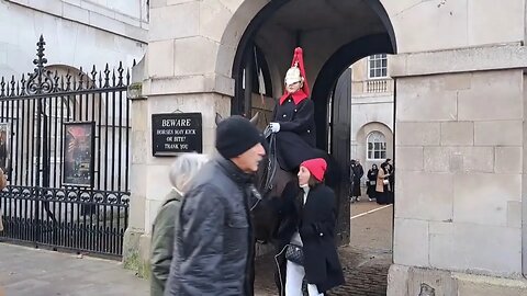 Four videos of the same female guard you dont mess the with the horses reins #thekingsguard