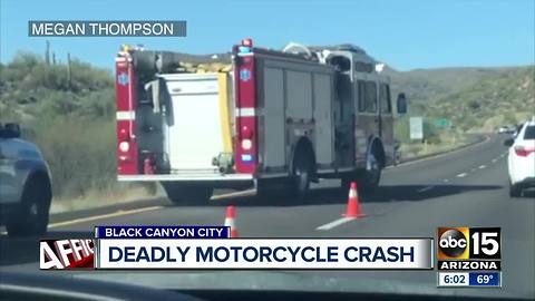 Rider killed in motorcycle crash in Black Canyon City