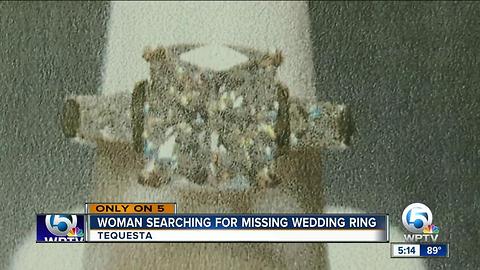 Woman searching for missing wedding ring