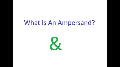 What Is An Ampersand