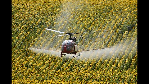 AGRICULTURAL SPRAYING HELICOPTER. - modern agriculture technology